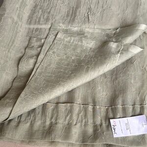 JCPenney set of 2 Crinkled Light Green Fabric Curtains